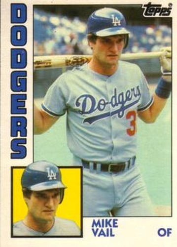 #124T Mike Vail - Los Angeles Dodgers - 1984 Topps Traded Baseball