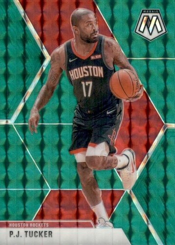 #124 P.J. Tucker - Houston Rockets - 2019-20 Panini Mosaic - Green Prizm Basketball