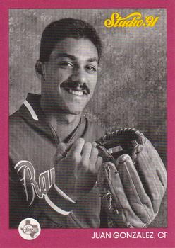 #124 Juan Gonzalez - Texas Rangers - 1991 Studio Baseball
