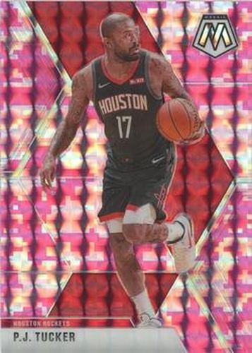 #124 P.J. Tucker - Houston Rockets - 2019-20 Panini Mosaic - Camo Pink Basketball