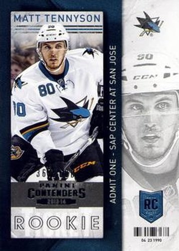 #124a Matt Tennyson - San Jose Sharks - 2013-14 Panini Contenders Hockey