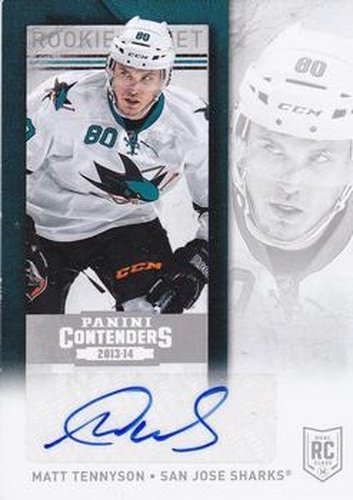 #124b Matt Tennyson - San Jose Sharks - 2013-14 Panini Contenders Hockey