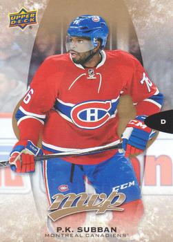#262 P.K. Subban - Montreal Canadiens - 2016-17 Upper Deck MVP Hockey