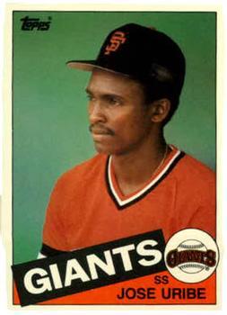 #125T Jose Uribe - San Francisco Giants - 1985 Topps Traded Baseball