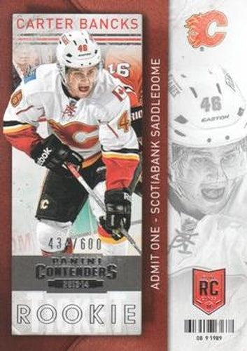 #125 Carter Bancks - Calgary Flames - 2013-14 Panini Contenders Hockey