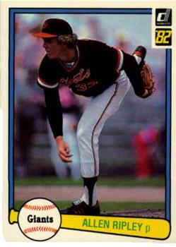 #125 Allen Ripley - San Francisco Giants - 1982 Donruss Baseball