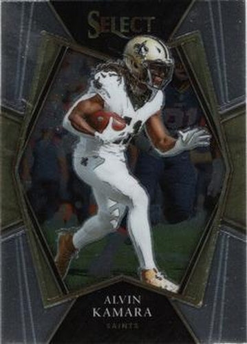 #125 Alvin Kamara - New Orleans Saints - 2021 Panini Select - Black and Gold Prizm Die Cut Football
