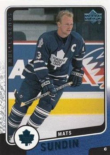 #125 Mats Sundin - Toronto Maple Leafs - 2000-01 Upper Deck Legends Hockey