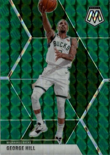#125 George Hill - Milwaukee Bucks - 2019-20 Panini Mosaic - Green Prizm Basketball