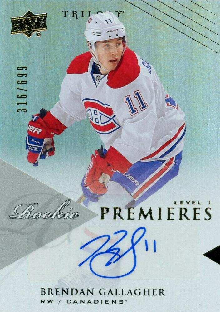 #125 Brendan Gallagher - Montreal Canadiens - 2013-14 Upper Deck Trilogy Hockey