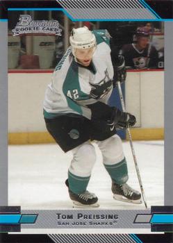 #125 Tom Preissing - San Jose Sharks - 2003-04 Bowman Draft Picks and Prospects Hockey