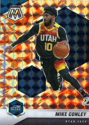 #125 Mike Conley - Utah Jazz - 2020-21 Panini Mosaic - Mosaic Reactive Orange Basketball