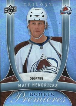 #126 Matt Hendricks - Colorado Avalanche - 2009-10 Upper Deck Trilogy Hockey
