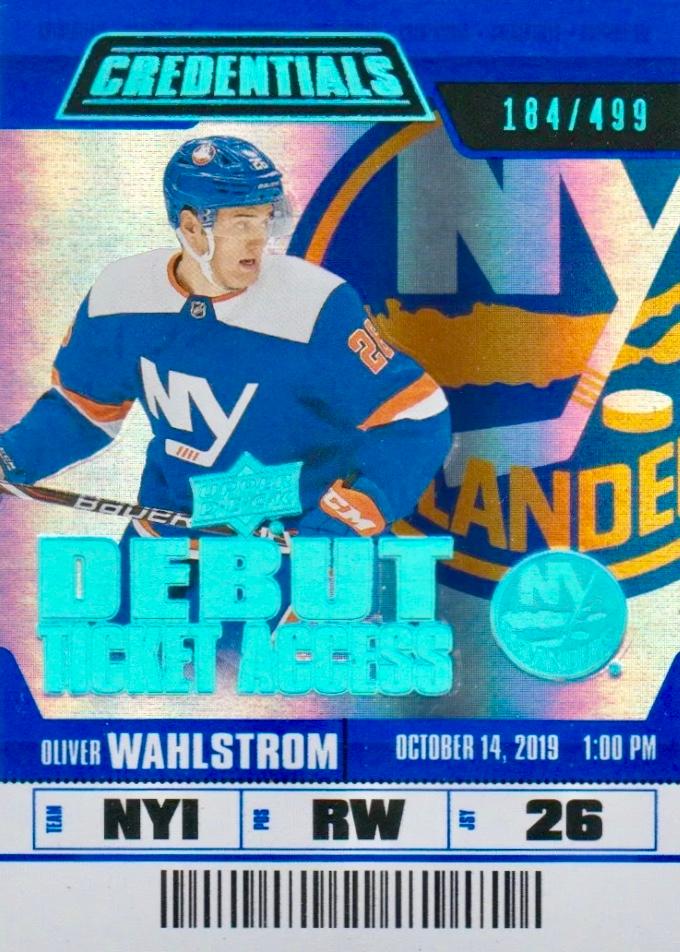 #126 Oliver Wahlstrom - New York Islanders - 2019-20 Upper Deck Credentials Hockey