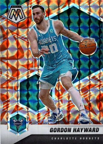 #126 Gordon Hayward - Charlotte Hornets - 2020-21 Panini Mosaic - Mosaic Reactive Orange Basketball