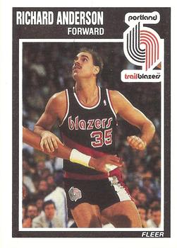 #126 Richard Anderson - Portland Trail Blazers - 1989-90 Fleer Basketball