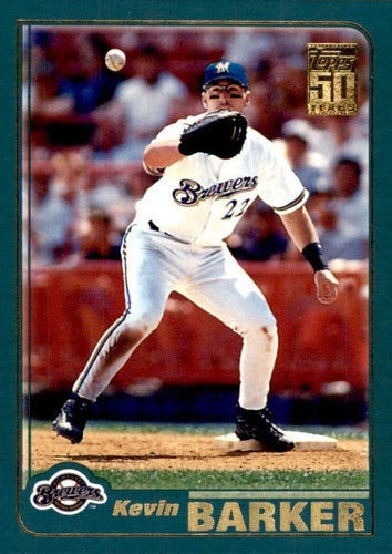 #126 Kevin Barker - Milwaukee Brewers - 2001 Topps Baseball