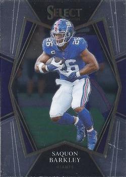 #126 Saquon Barkley - New York Giants - 2021 Panini Select - Black and Gold Prizm Die Cut Football
