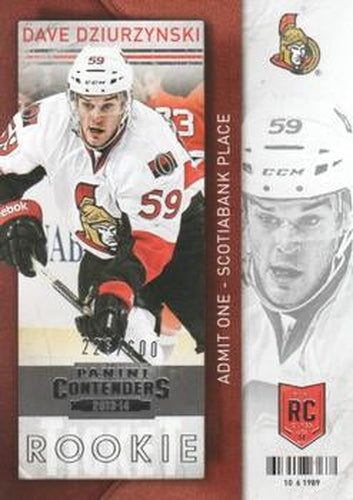 #126a Dave Dziurzynski - Ottawa Senators - 2013-14 Panini Contenders Hockey