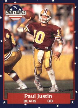 #127 Paul Justin - Chicago Bears - 1991 Fleer Stars 'n Stripes Football