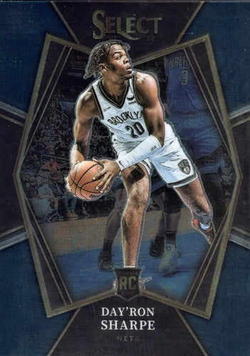 #128 Day'Ron Sharpe - Brooklyn Nets - 2021-22 Panini Select - Blue Basketball