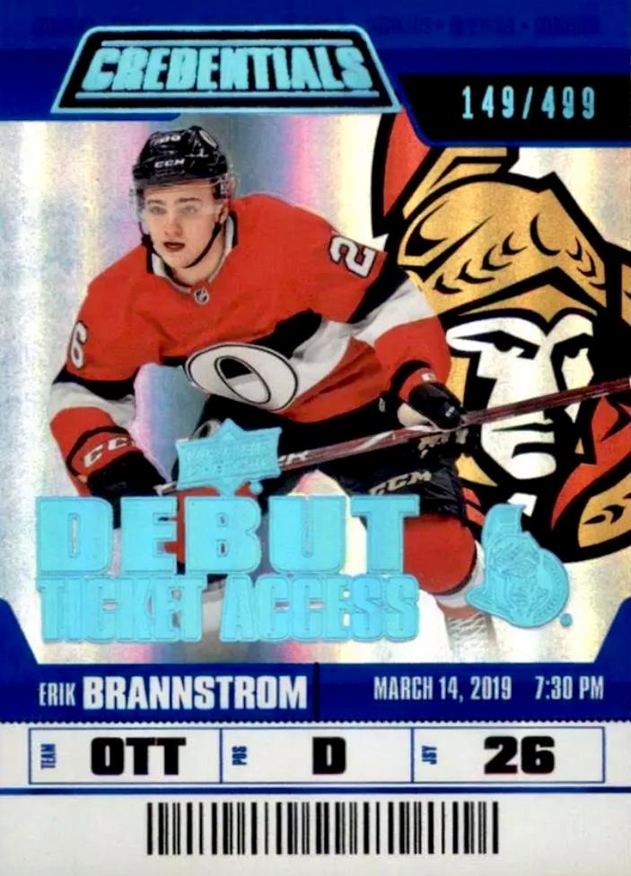 #128 Erik Brannstrom - Ottawa Senators - 2019-20 Upper Deck Credentials Hockey