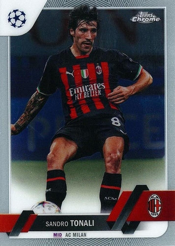 #128 Sandro Tonali - A.C. Milan - 2022-23 Topps Chrome UEFA Club Competitions Soccer