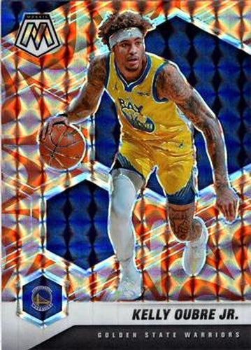 #128 Kelly Oubre Jr. - Golden State Warriors - 2020-21 Panini Mosaic - Mosaic Reactive Orange Basketball