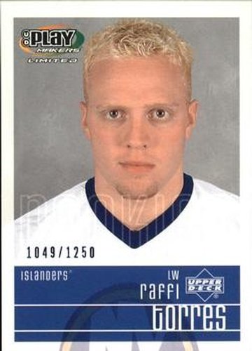 #128 Raffi Torres - New York Islanders - 2001-02 Upper Deck Playmakers Hockey