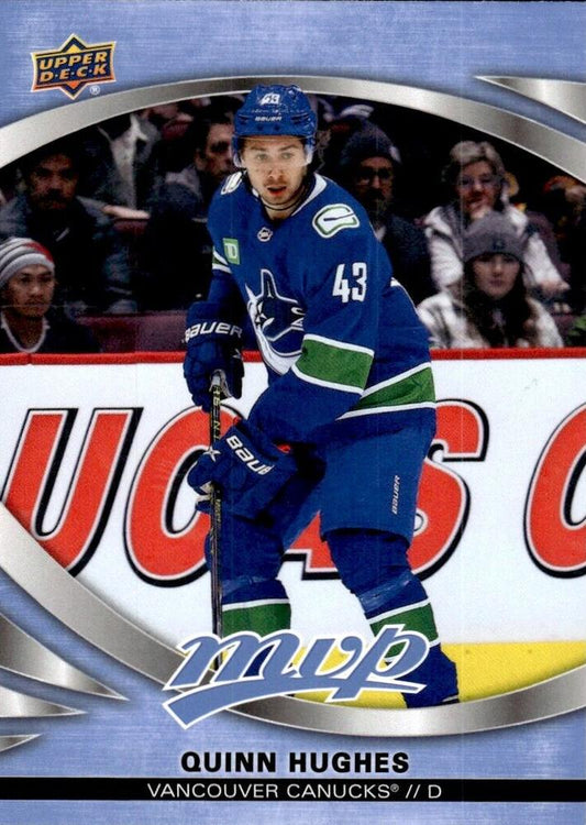 #129 Quinn Hughes - Vancouver Canucks - 2023-24 Upper Deck MVP - Ice Battles Hockey