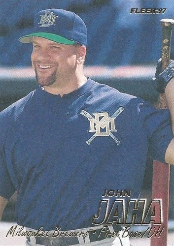 #129 John Jaha - Milwaukee Brewers - 1997 Fleer Baseball