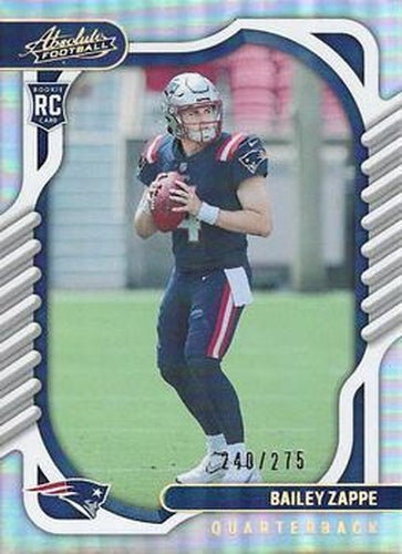 #129 Bailey Zappe - New England Patriots - 2022 Panini Absolute Football