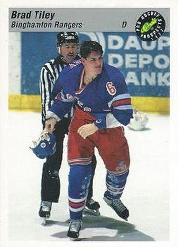 #129 Brad Tiley - Binghamton Rangers - 1993 Classic Pro Prospects Hockey