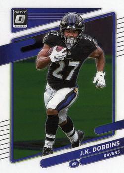 #129 J.K. Dobbins - Baltimore Ravens - 2021 Donruss Optic Football