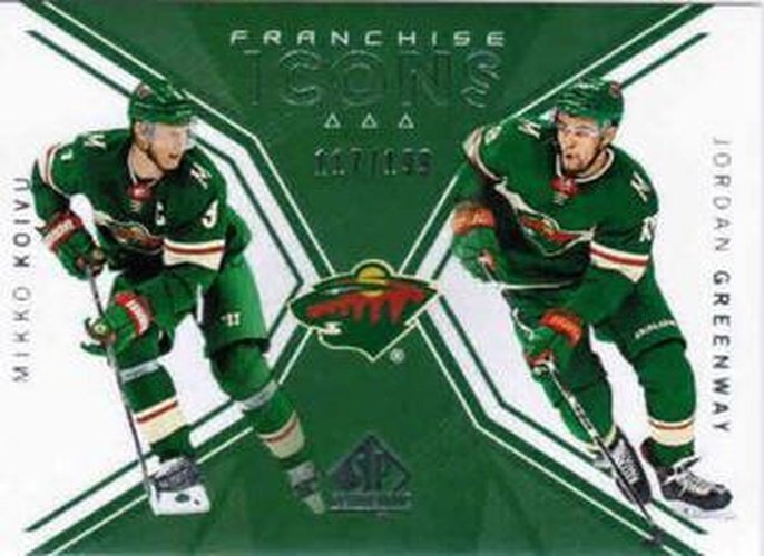 #129 Mikko Koivu / Jordan Greenway - Minnesota Wild - 2018-19 SP Authentic Hockey