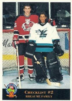 #129 Rheaume Family - Albany River Rats / Knoxville Cherokees - 1994 Classic Pro Hockey Prospects Hockey