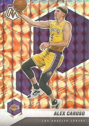 #129 Alex Caruso - Los Angeles Lakers - 2020-21 Panini Mosaic - Mosaic Reactive Orange Basketball