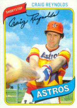 #129 Craig Reynolds - Houston Astros - 1980 Topps Baseball