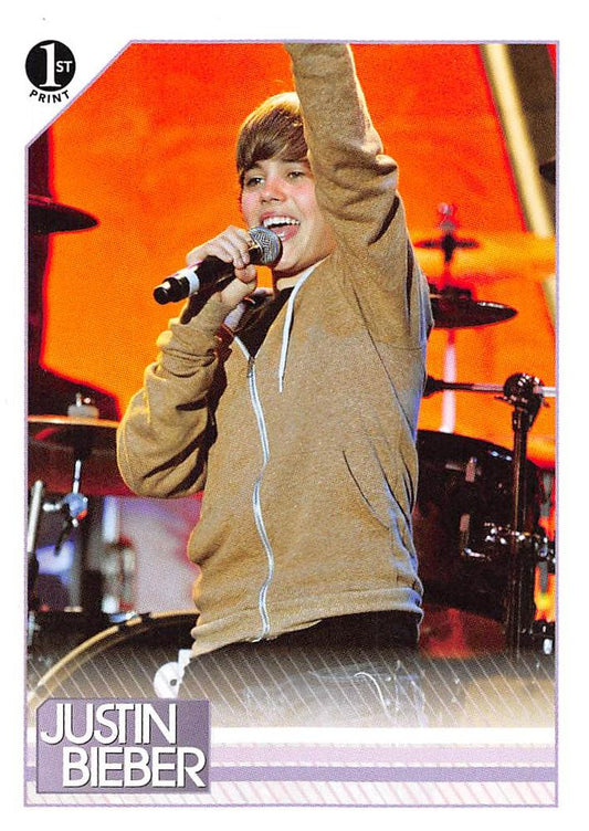 #12 Even in the rain, Justin performed to a packed - 2010 Panini Justin Bieber