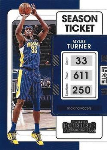 #12 Myles Turner - Indiana Pacers - 2021-22 Panini Contenders Basketball