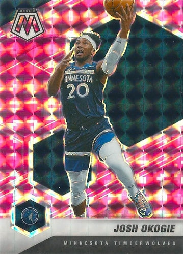 #12 Josh Okogie - Minnesota Timberwolves - 2020-21 Panini Mosaic - Mosaic Camo Pink Basketball