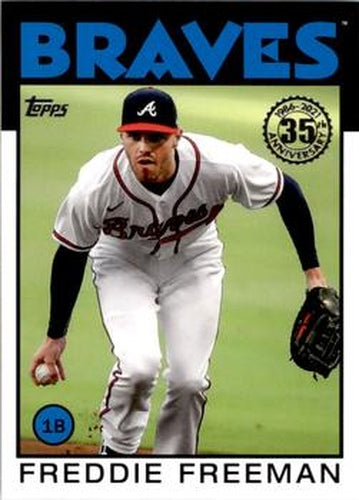 #86B-12 Freddie Freeman - Atlanta Braves - 2021 Topps - 1986 Topps Baseball 35th Anniversary Series One Baseball