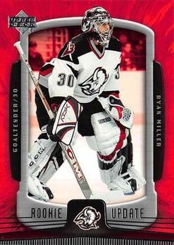 #12 Ryan Miller - Buffalo Sabres - 2005-06 Upper Deck Rookie Update Hockey