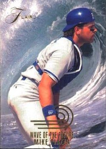 #12 Mike Piazza - Los Angeles Dodgers - 1993 Flair - Wave of the Future Baseball