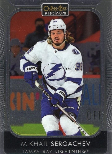 #130 Mikhail Sergachev - Tampa Bay Lightning - 2021-22 O-Pee-Chee Platinum Hockey