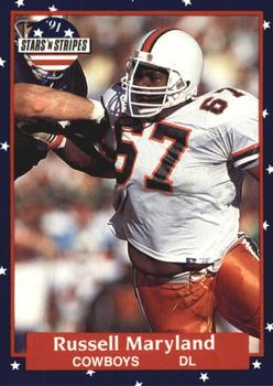 #130 Russell Maryland - Dallas Cowboys - 1991 Fleer Stars 'n Stripes Football