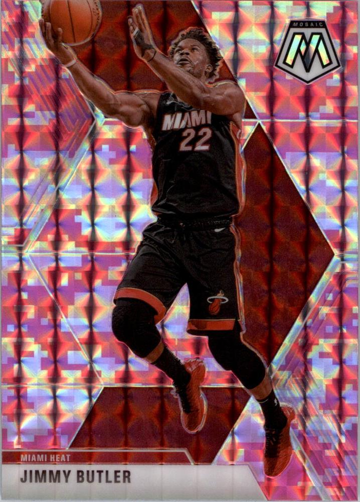 #130 Jimmy Butler - Miami Heat - 2019-20 Panini Mosaic - Camo Pink Basketball