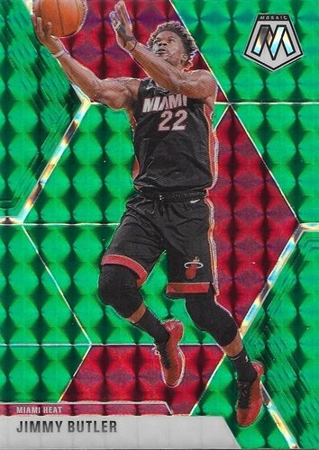 #130 Jimmy Butler - Miami Heat - 2019-20 Panini Mosaic - Green Prizm Basketball