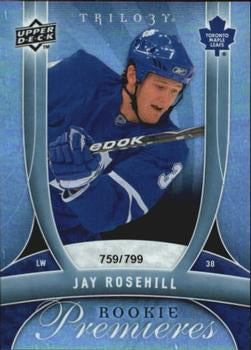 #131 Jay Rosehill - Toronto Maple Leafs - 2009-10 Upper Deck Trilogy Hockey
