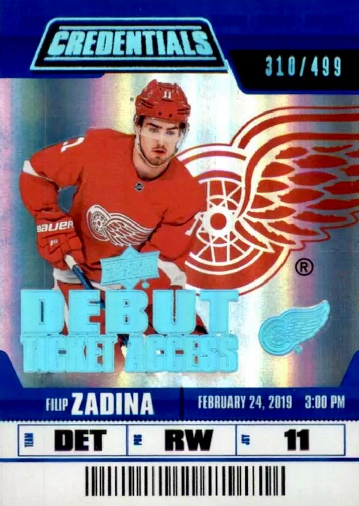 #131 Filip Zadina - Detroit Red Wings - 2019-20 Upper Deck Credentials Hockey